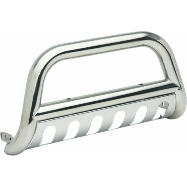 Trailfx BULL BAR Polished Stainless Steel 3 Inch Diameter With Light Mounts With Skid Plate JP701S